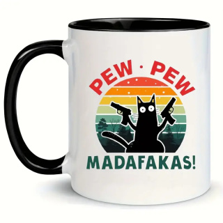 Kubek z kotem PEW PEW Madafakas!