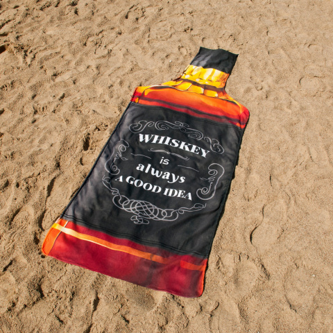 Ręcznik PLAŻOWY Butelka Whisky Ręcznik PLAŻOWY Butelka Whisky